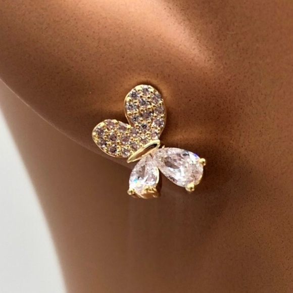 Jewelry - 26. Crystal butterfly stud earrings